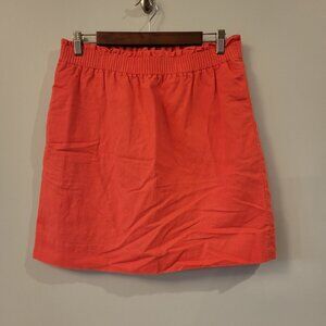 J. Crew Coral Linen-Cotton Blend Skirt Size 10